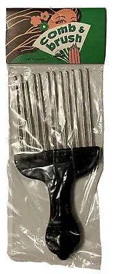 $9.99 • Buy Vintage 1970's Afro Hair Pick Plastic Handle Tribal Face New Sealed NOS