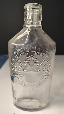 Vintage SMIRNOFF Glass Double Headed Eagle Liquor Bottle - Federal Law Forbids • $9.99