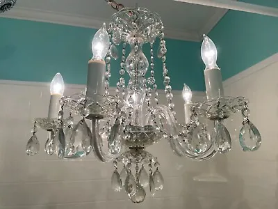 Beautiful  5 Arm Vintage Crystal Chandelier 22  • $145