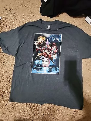 DEMON SLAYER Mugen Train Poster Gray T-Shirt NEW 2XL XXL • $15