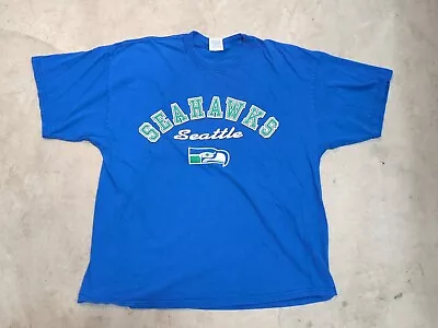 Vintage NFL Nike Seattle Seahawks 100% Cotton Double Stitched T-Shirt • $7.19