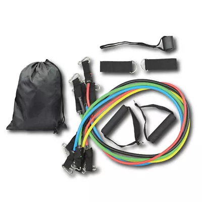 11pc Extreme Resistance Bands Set & Straps W/ 5 Colour Coded Bands Assorted • $26