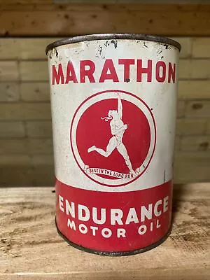 Marathon 1 Qt Empty Metal Motor Oil Can • $215