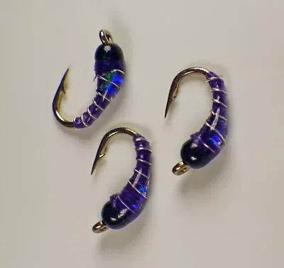 Mirage Midge Tungsten Purple Fly Fishing Flies Trout Flies Heavy Nymphs Lot • $12.95