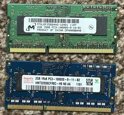 Laptop Ram - 4GB (2x 2GB Modules) DDR3 Ram 1Rx8 PC3 10600S - Mix Brands • £4.75