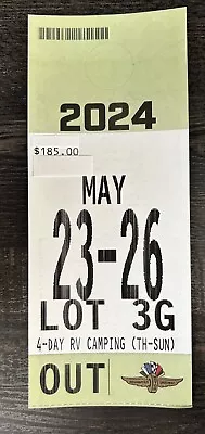 2024 Indy 500 RV Camping Ticket Lot 3G (4 Day) • $265