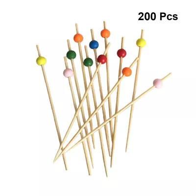  100 Pcs Wooden Decorative Cocktail Picks Martini Toothpicks Olives • £7.75