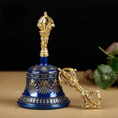 Tibetan Buddhism Gokosho Vajra And Bell Copper Hand-polished Lucky Blue • $140.28