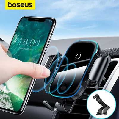 $37.99 • Buy Baseus Automatic Clamped Qi 15W Wireless Car Charger Mount Air Vent Phone Holder