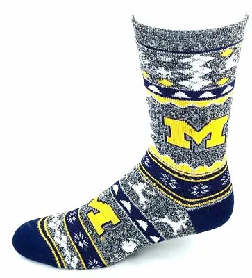 Michigan Wolverines Ugly Holiday Christmas Sweater Deuce Crew Socks • $6.99