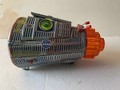 Vintage 1960s Horikawa US Space Capsule Tin Litho Japanese Tin Toy • $100