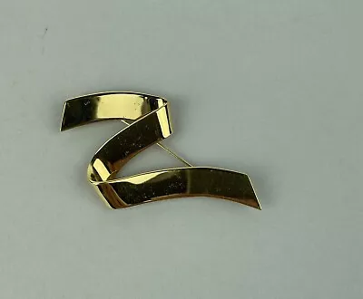 Vintage Monet Gold Tone Mid Century Modernist  1980-90s Pin Brooch 2.5 In X 1 In • $15