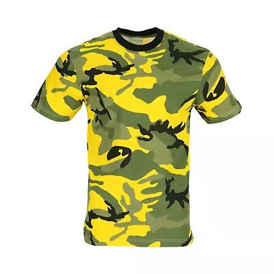 Army T Shirt US Combat Military Short Sleeve Camo Olive Urban Navy Desert Cotton • £9.99