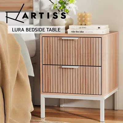 Artiss Bedside Table Drawers Side End Table Storage Cabinet Nightstand Pine LURA • $52.95