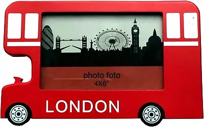 Wooden Bus Photo Frame London England Souvenir Gift 6X4 Inch • £6.29