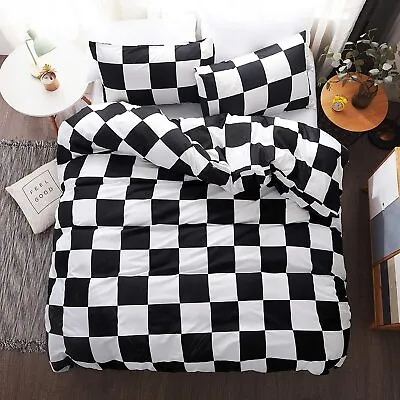 $62.66 • Buy LAMEJOR Duvet Cover Set Queen Size Plaid/Grid Pattern Geometric Checkered Hotel 