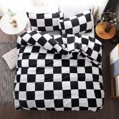 $62.66 • Buy LAMEJOR Duvet Cover Set Queen Size Plaid/Grid Pattern Geometric Checkered Hotel 