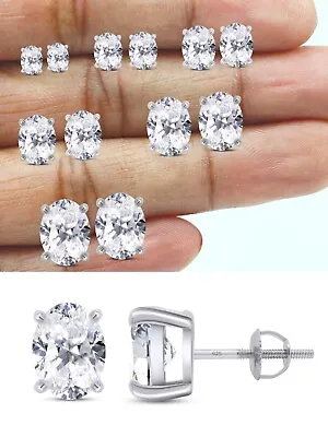 Lab Created Moissanite Stud Earrings Mens Ladies Single Or Pair Sterling Silver • $38.86