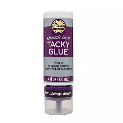 Aleene's Quick Dry Tacky Glue - Always Ready Premium Original - 4fl Oz / 118ml • £8.95