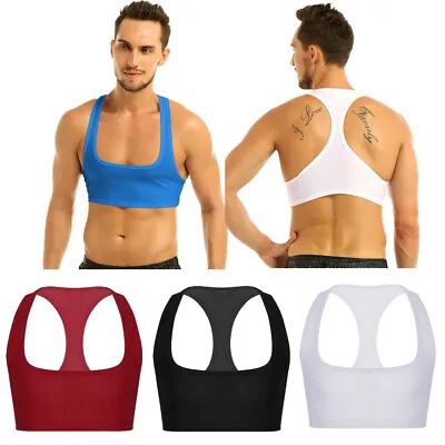 Mens Sleeveless Muscle Half Tank Top Sport Fitness Gym Tee Shirt Crop Tops Vest • $4.32