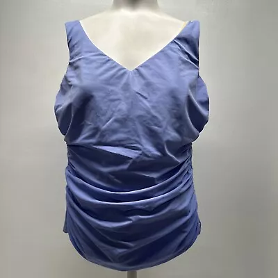 Miraclesuit Surplice Underwire Tankini Swim Suit Top Unpadded Light Blue 16DD • $45