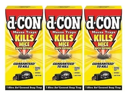 D-CON Reusable Ultra Set Covered Mouse Snap Trap Pack Of 3 • $33.66