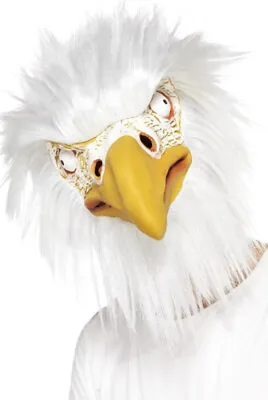 £17.71 • Buy Adult Fancy Party Animal Costume Eagle Mask Full Overhead Latex Fabric White
