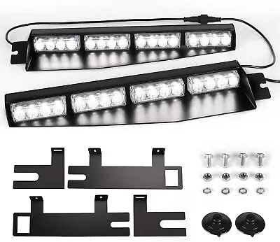 34  32 LED  Car Emergency Warning Visor Split Deck Strobe Light Bar  White • $87.59