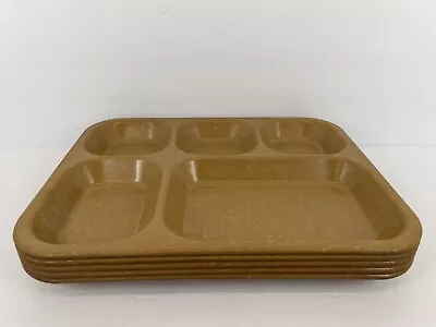 5 Vintage Halsey Military Divided Food Trays Melamine Cafeteria Lunch 1966 US • $47.99