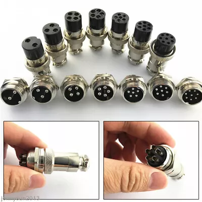 GX16/GX20/GX12 Aviation Plug Male&Female Wire Panel Metal Connector 2/3/4/5/6Pin • $2.79