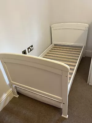 Penelope White Wooden Cotbed & New Mattress & Cot Top Changer VGC 140 X 70cm • £9.99