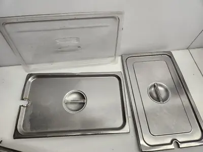 Lot Of 3 Full Size Stainless Steel SS & Cambro Steam Table Insert Pan Lids • $24.99