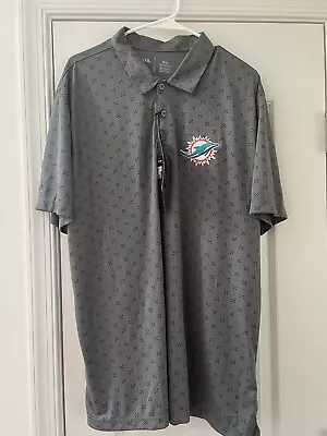 Miami Dolphins Men’s Antigua Spark Polo: Steel XXL NEW WITH TAGS (Qty 2) • $39.99