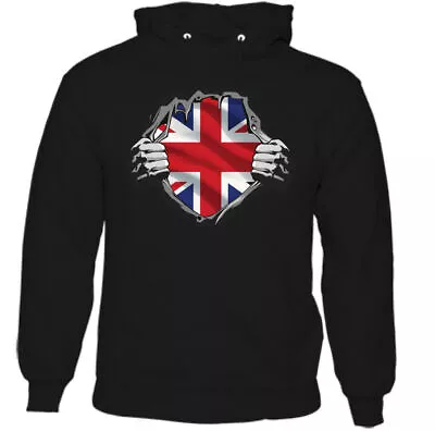 UNION JACK Hoodie England N.Ireland Scotland Wales Gym Rugby Football Britain • £24.49