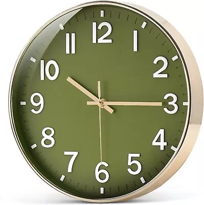 12 Inch Mint Green Wall Clock Silent Large Wall Clocks For Office Home Kitchen  • £21.56