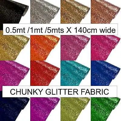 Chunky Glitter  Fabric  Craft Bows Sparkling Wallpaper Sold By Metre 137 Cm Roll • £65