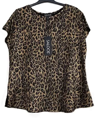 Saloos Gold & Black Shimmery Top Size 16 • £4.50