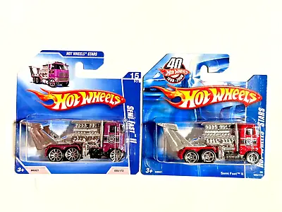 2 Hot Wheels 2008 All Stars Semi Fast Ii Small Card Color wheel Variants! Vhtf • $5