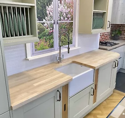 Real Wood Solid Maple Kitchen Worktop Light Timber  All Size Islands Bars Tables • £363.50