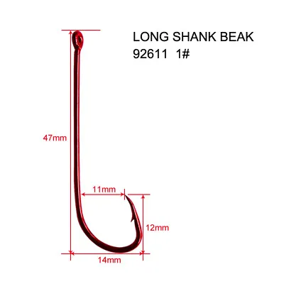 $11.90 • Buy  High Quality Long Shank RED Fishing Hooks, Fishing Tackle Special Offer