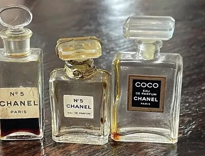 3 Vintage Chanel No. 5  Perfume Bottle W Box France No Chips Or Cracks • $39