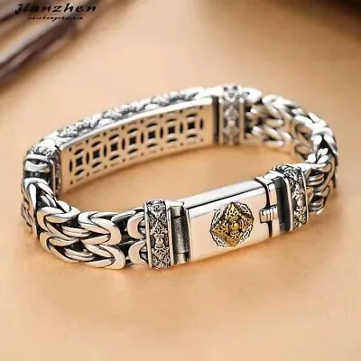 Vintage Bracelets Mens Jewelry New Sterling Silver Bangle Bracelet Chain Popular • $16.36