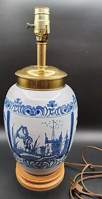 RARE Delft Williamsburg Tobacco Jar Lamp  • $187.50