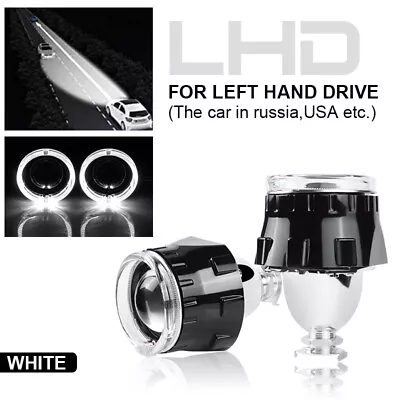 2X 2.5  Bi-Xenon Projector Lens LED Angel Eye Car Headlight HID Retrofit Hi/Lo • $52.99