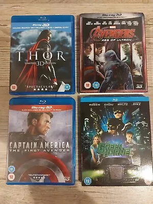 Marvel Blu-ray Bundle Thor Captain America Avengers & Green Hornet Movies DVD • £11.99