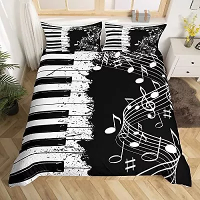 Piano Duvet Cover Set Twin SizeMusical Notes Bedding Set For Kid Teen Boys G... • $54.53