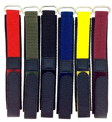 Small Length Adults Children's 18mm Colour Hook And Loop Nylon Band Watch Strap • £4.50