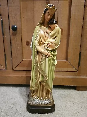 Big Antique Virgin Mary Madonna Sedes Sapientiae Monastery Altar Statue • $250