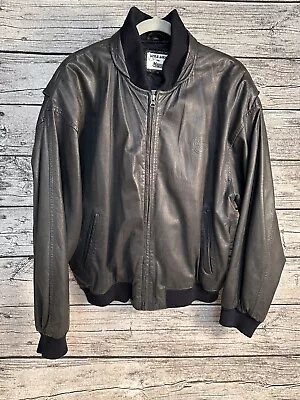 Style Auto For Magna Jacket Leather Mens Vintage Zippers Lined  Sz XL • $50