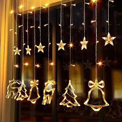 £8.99 • Buy LED String Curtain Fairy Lights Window Christmas Xmas Party Waterproof Decor UK